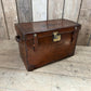 Antique solid leather military field boot trunk