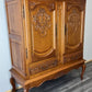 Cabinet Vintage French Louis XIV Oak Sideboard with Carved Cupboard LOT 4471