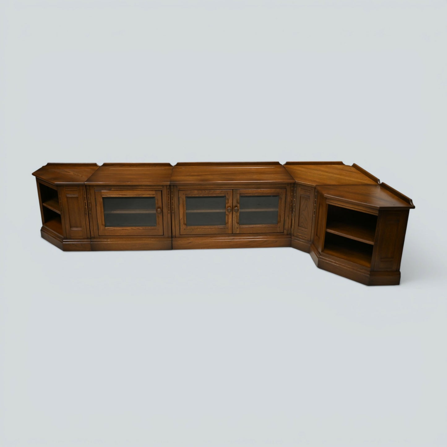 Ercol Entertainment Cabinets 5 Piece Corner Modular Golden Dawn FREE UK Delivery