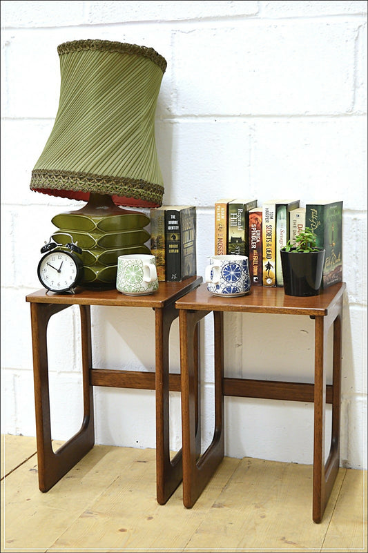 Vintage Bedside Table Set Of 2 Pair McIntosh Teak Danish Design Mid Century