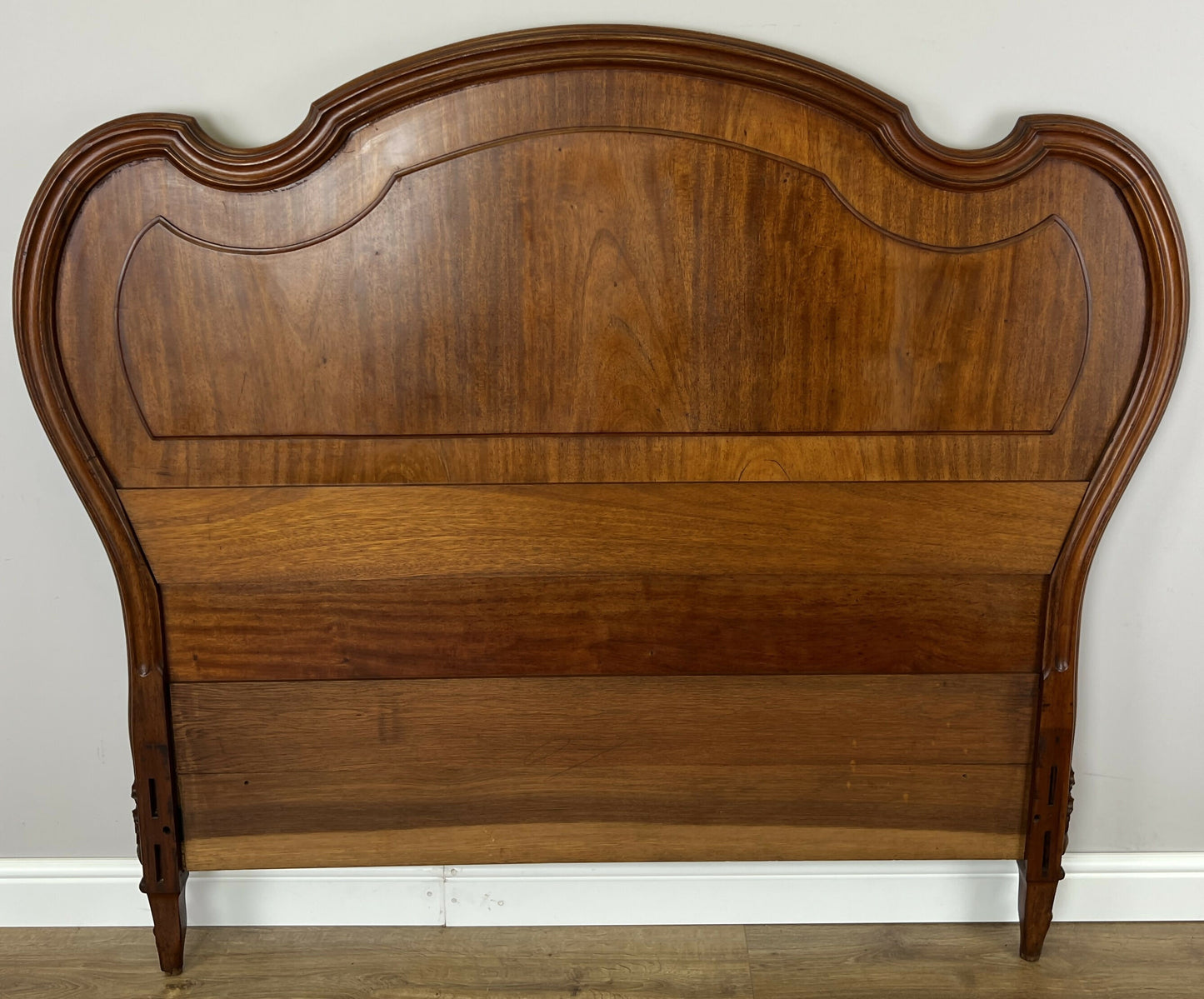 Headboard Antique French Style Walnut Double Bed Carved Headboard LOT 6452