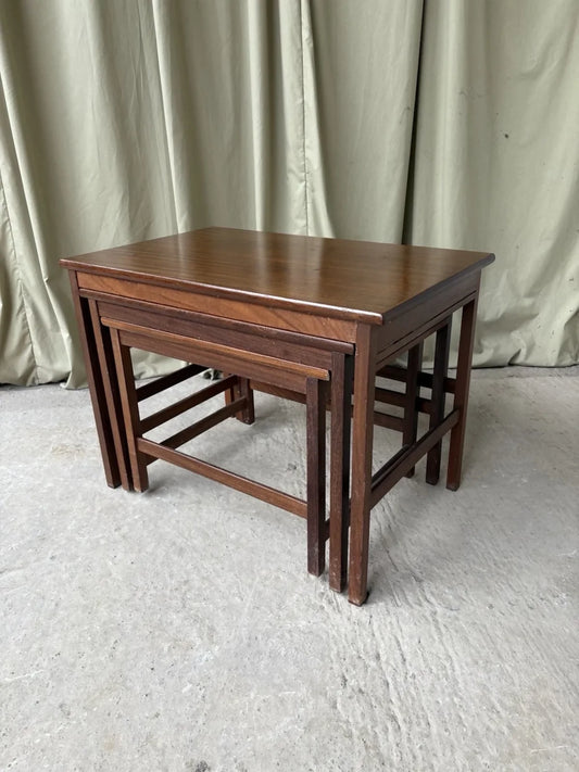 Vintage Mid Century Teak Nest Of Side Tables Scandi Danish Style Retro R981