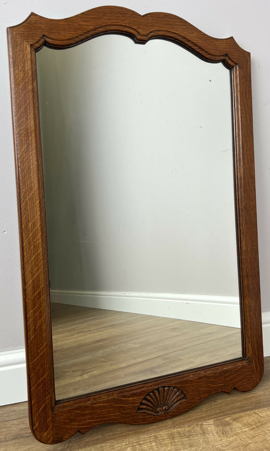 Mirror Vintage French Style Oak Carved Decorative Frame Wall Mirror LOT 6328