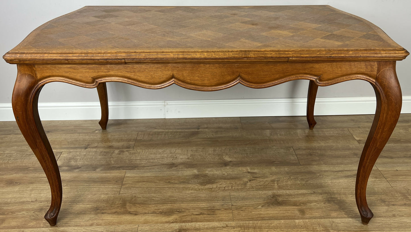 Dining Table Vintage French Style Oak Carved Folding Extendable Table LOT 6355