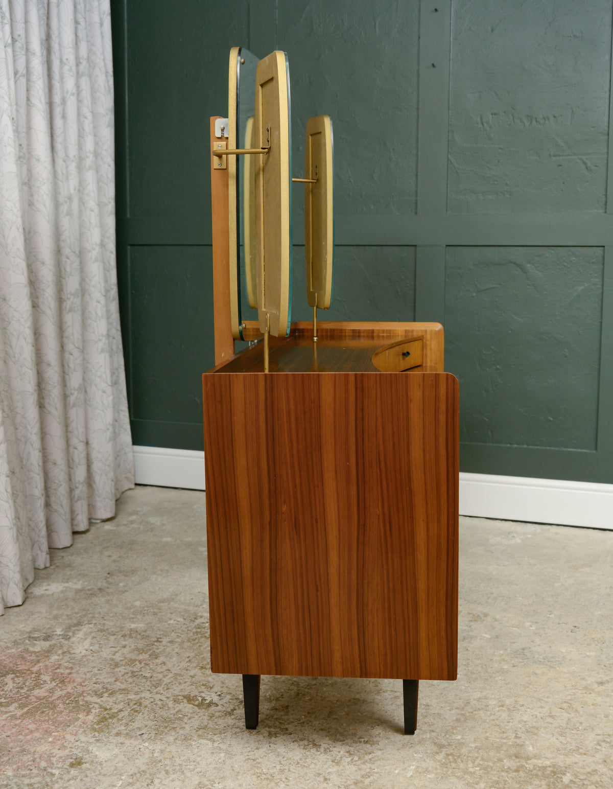 Mid Century Teak Dressing Table with Mirrors - Lebus Link - 1960s