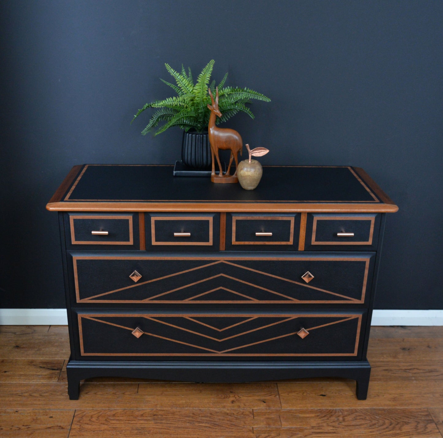 Stag Chest of Drawers, Black Mid Century Chest of Drawers, Art deco Design