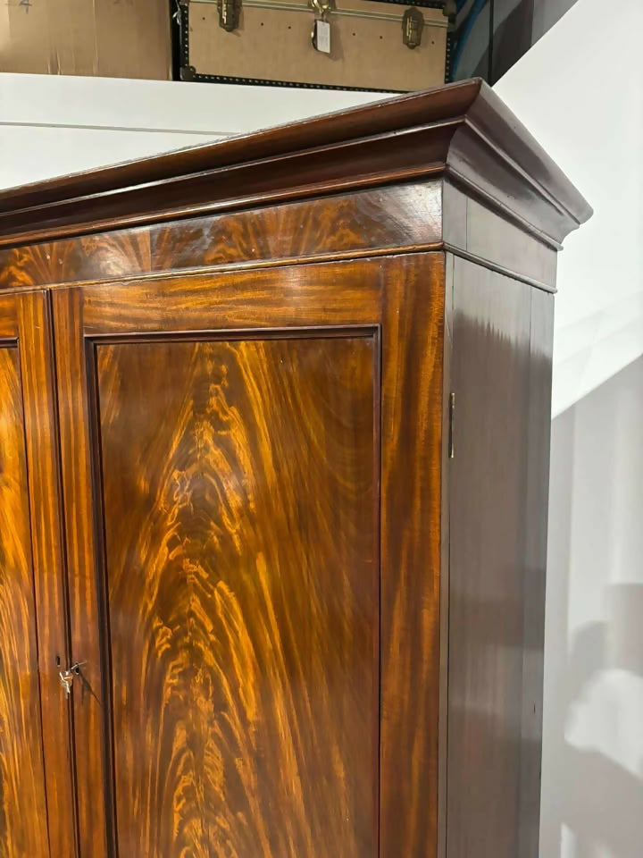 Victorian Mahogany Hanging Cupboard / Wardrobe