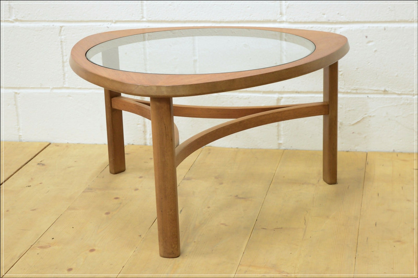 Vintage coffee table teak Nathan glass top mid century danish design