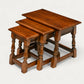 Old Charm Oak Nest of 3 Tables Model 1494 Tudor Brown Finish Free UK Delivery. SBR10606/1906E