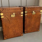 End Table Leather Colonial British Travel Trunks