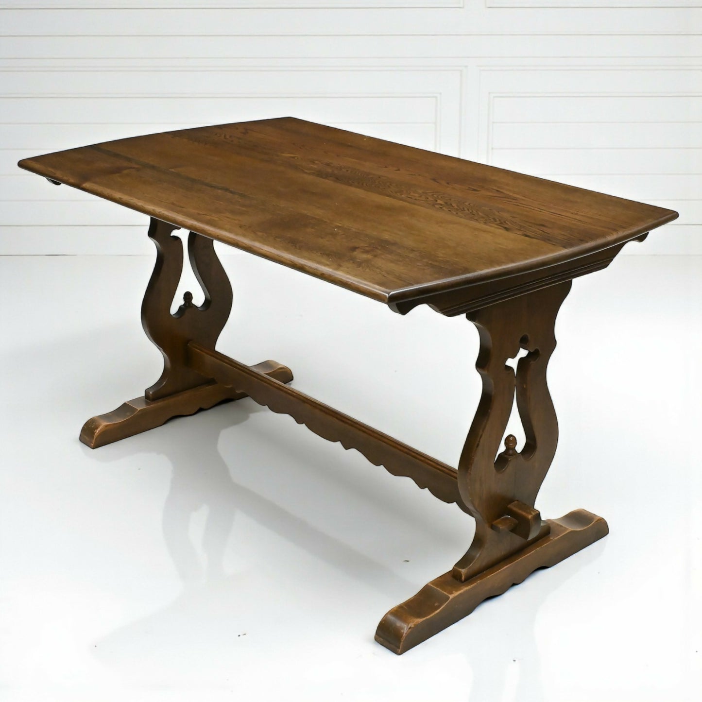 Small Old Charm Dining Table Solid Oak Refectory Style Bow End FREE UK Delivery*. SBR10836/1508E