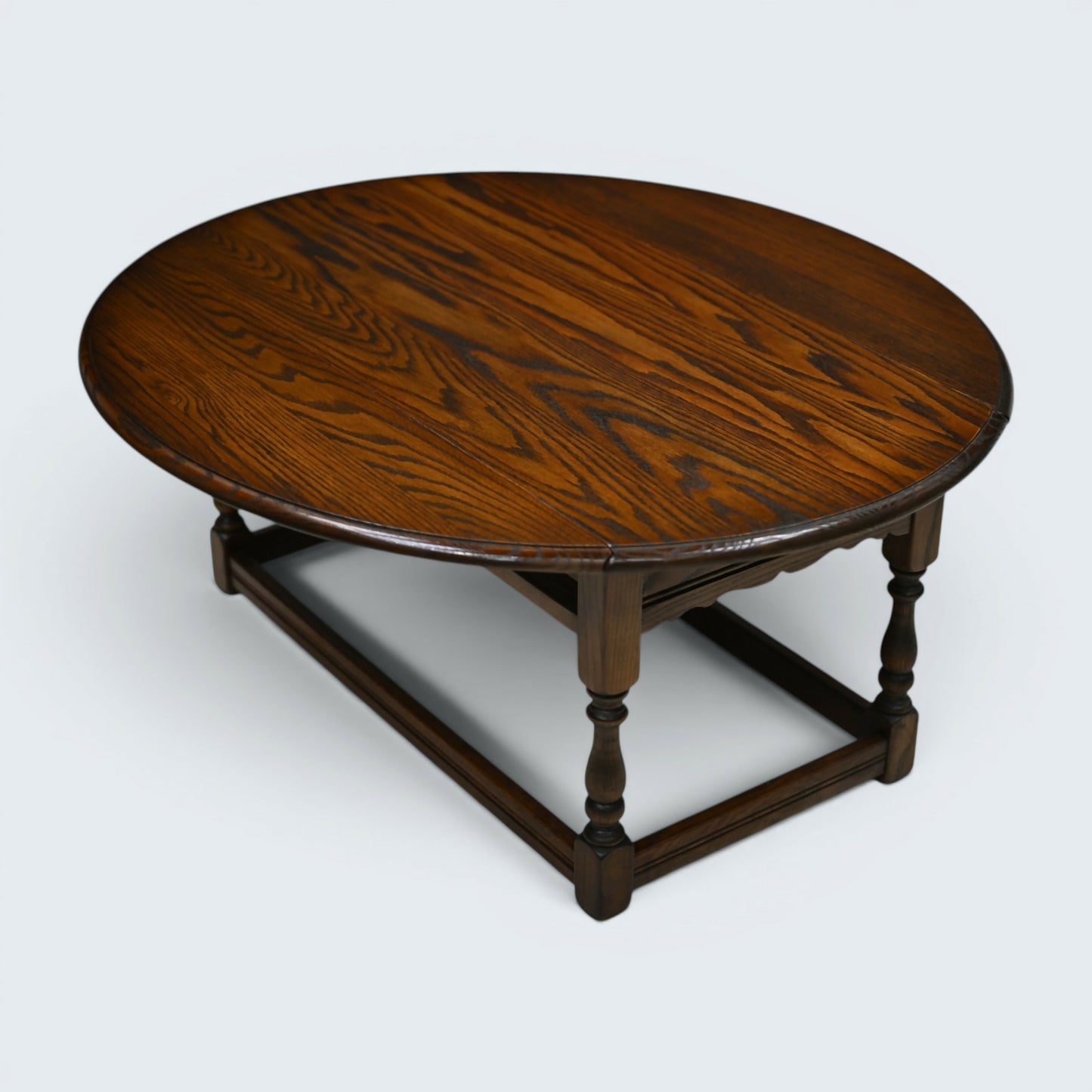 Old Charm Oak Drop Leaf Long Oval Coffee Table Light Oak 2144 FREE UK Delivery