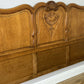 Bed Vintage French Louis XVI Oak Double Bed Frame Carved Headboard LOT 6379