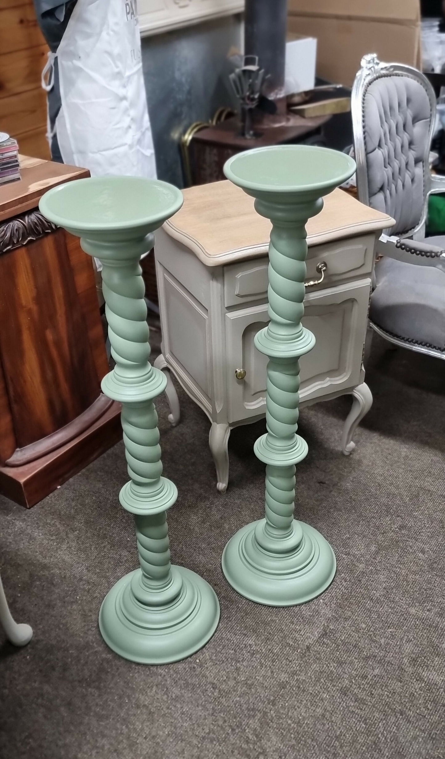 Two Tall Plant Stands