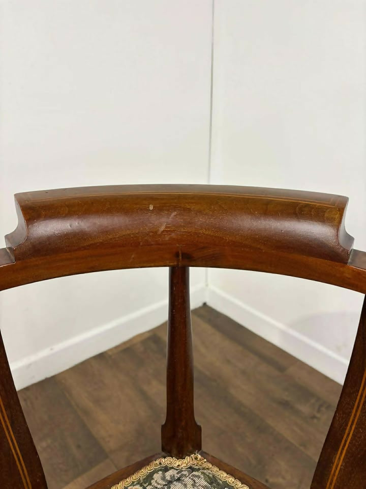 Edwardian Inlaid Mahogany Corner Chair