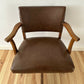 Antique Oak Captain's Swivel Chair, Edwardian Vintage Office Desk Chair, Period Revolving Chair, Victorian Study Seat, Home Office Furniture