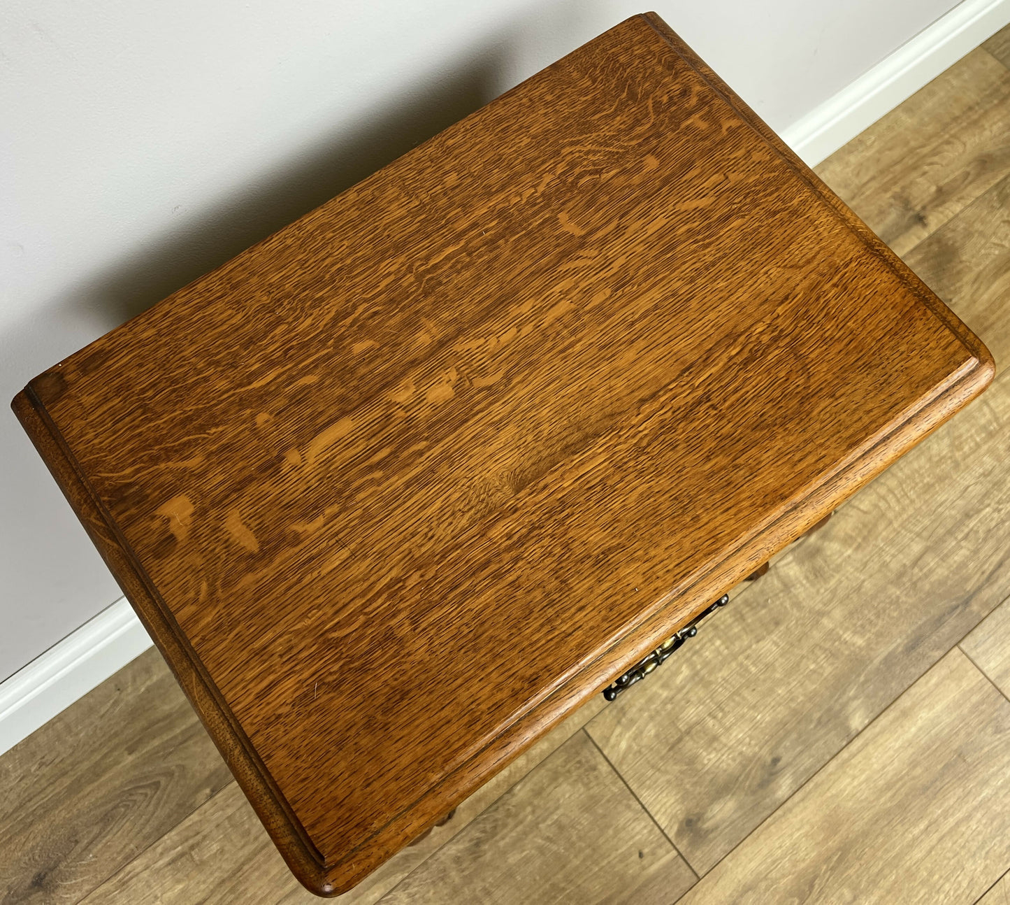 Bedside Table Vintage French Louis Style Oak Nightstand Carved Cabinet LOT 6301