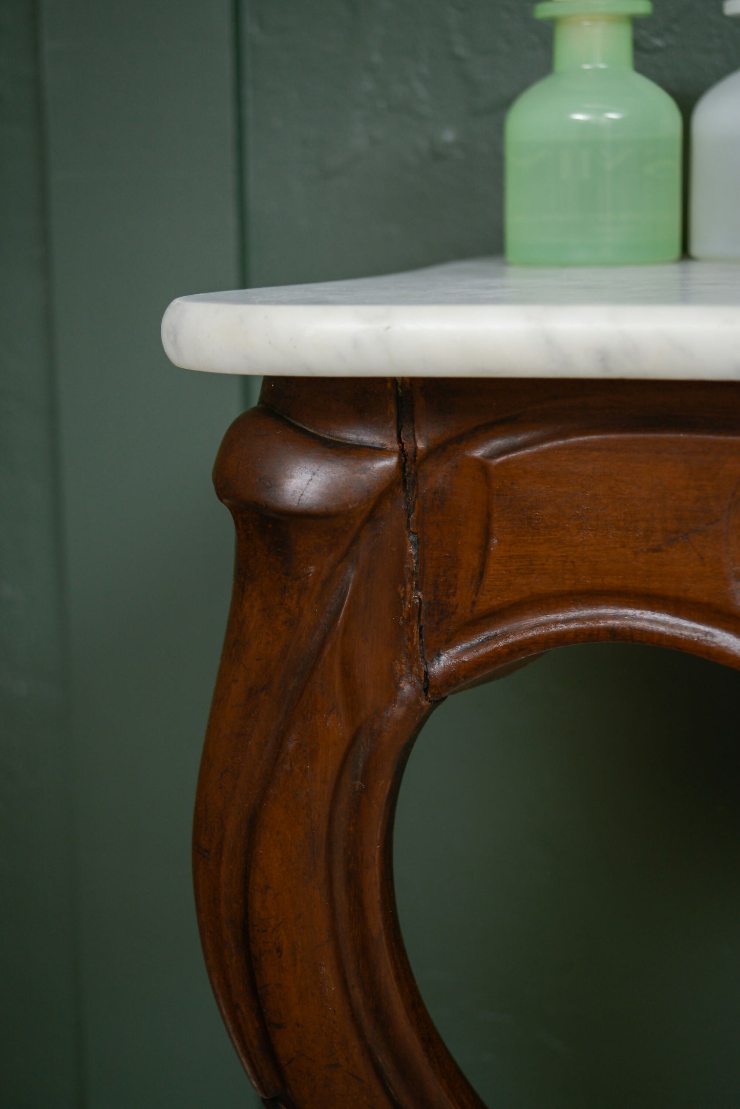 Antique Mahogany Marble Bathroom Vanity Unit with Sink - SKU 197
