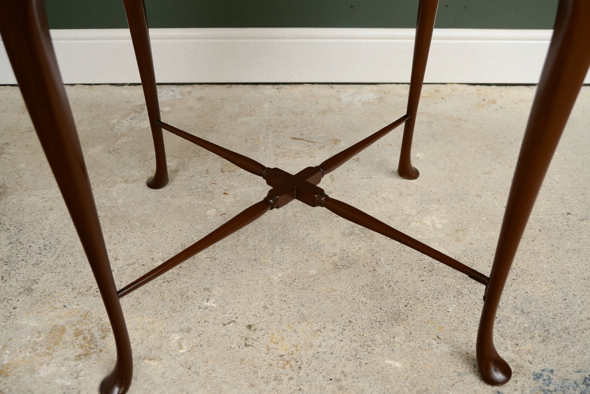 Antique Solid Mahogany Square Occasional Side Table