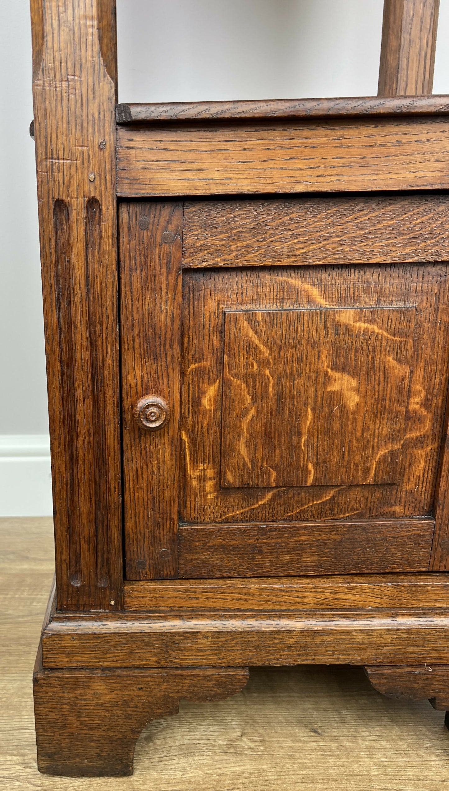 Bedside Table Antique French Style Marble Top Oak Cabinet Nightstand LOT 6236