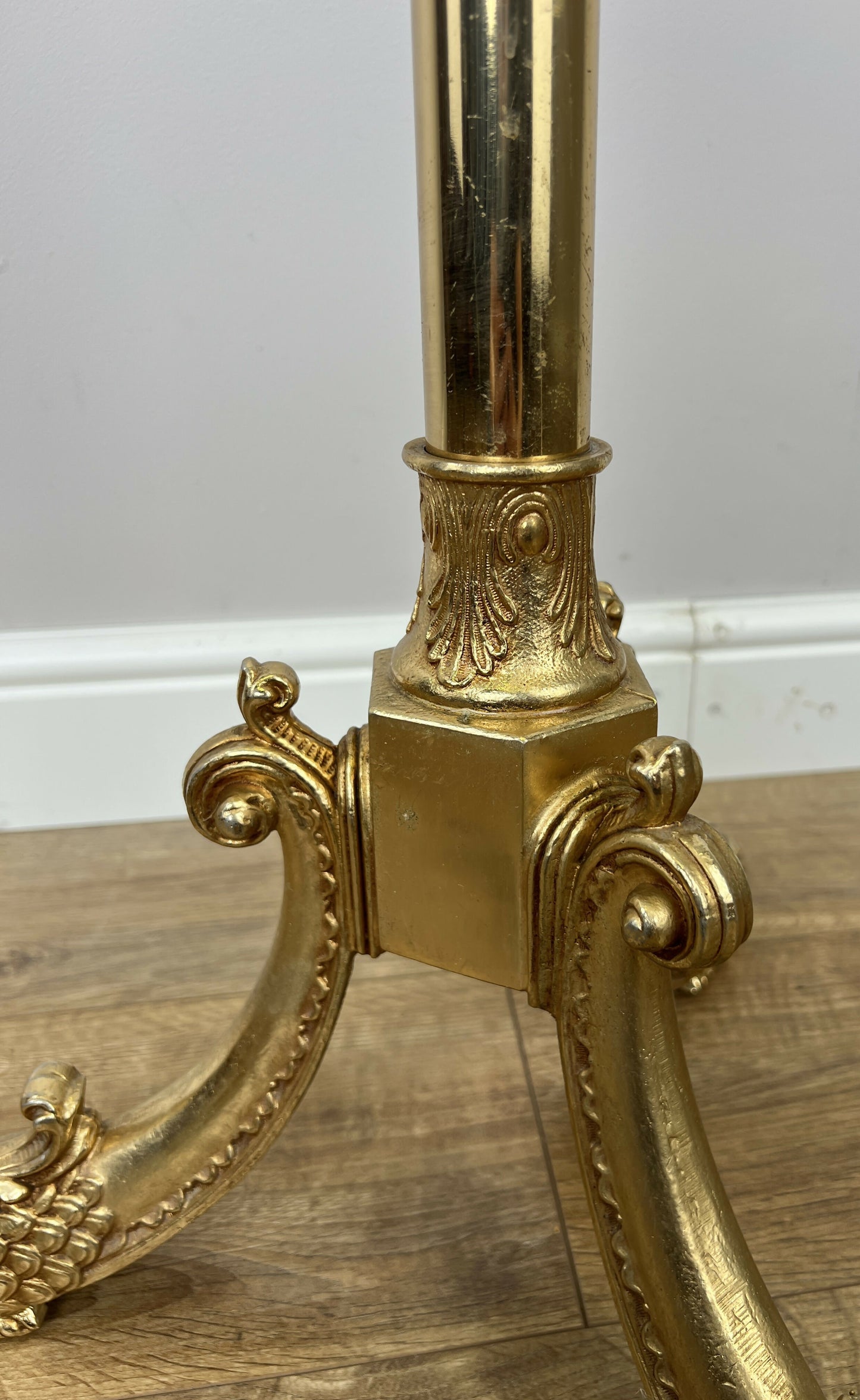 Standing Coat Hanger Vintage French Style Brass Ornate Coat Rack LOT 6453