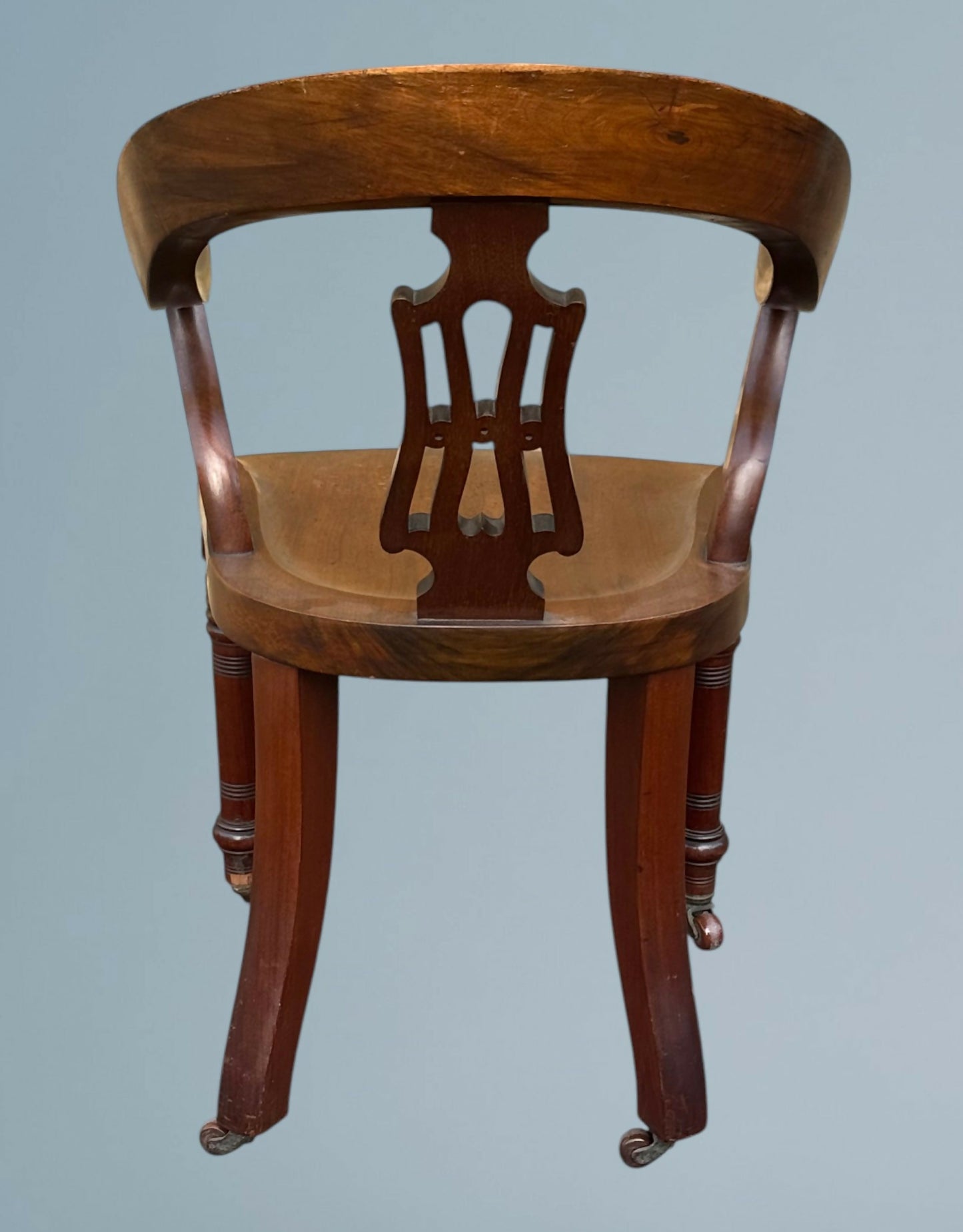 19th Century Walnut Desk Chair / Office Chair