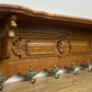 Coat Rack Vintage French Oak Wall Mounted 6 Hooks Carved Rack Hanger LOT 6304