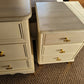 White/Cream and gold vintage bedroom set. Upcycled chest of drawers and bedside tables