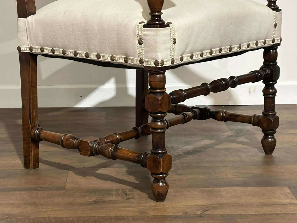 Late 19th Century Carolean Style Throne Chair