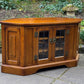 A WOOD BROTHERS OLD CHARM CARVED LIGHT OAK CORNER TV CABINET / MEDIA STAND / UNIT