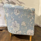 Contemporary Blue Patterned Upholstered Tub Chairx