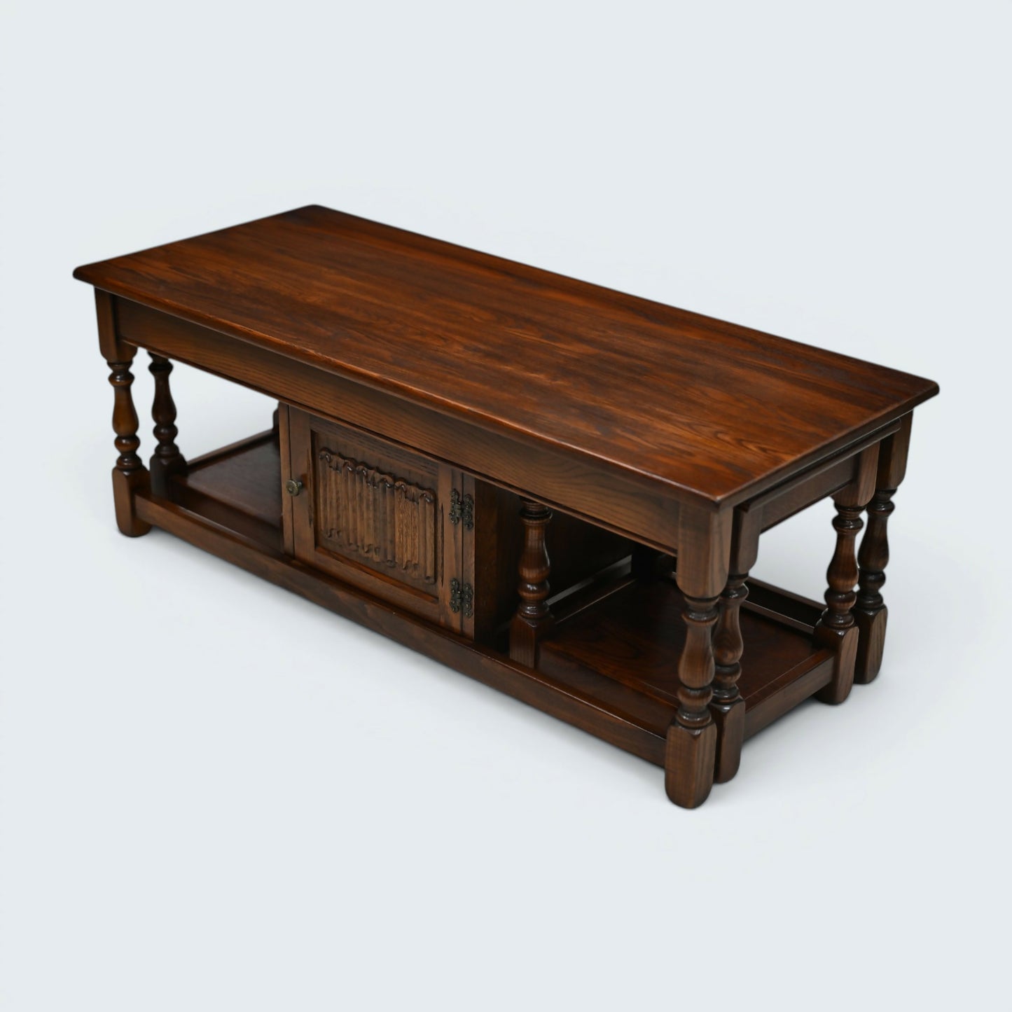 Old Charm Long Nest of Tables Solid Oak Coffee Table Tudor Brown FREE Delivery*