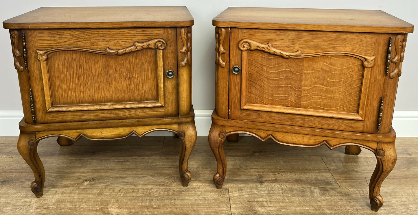 Pair of Bedside Tables Vintage French Louis XVI Nightstands Cabinets LOT 6365