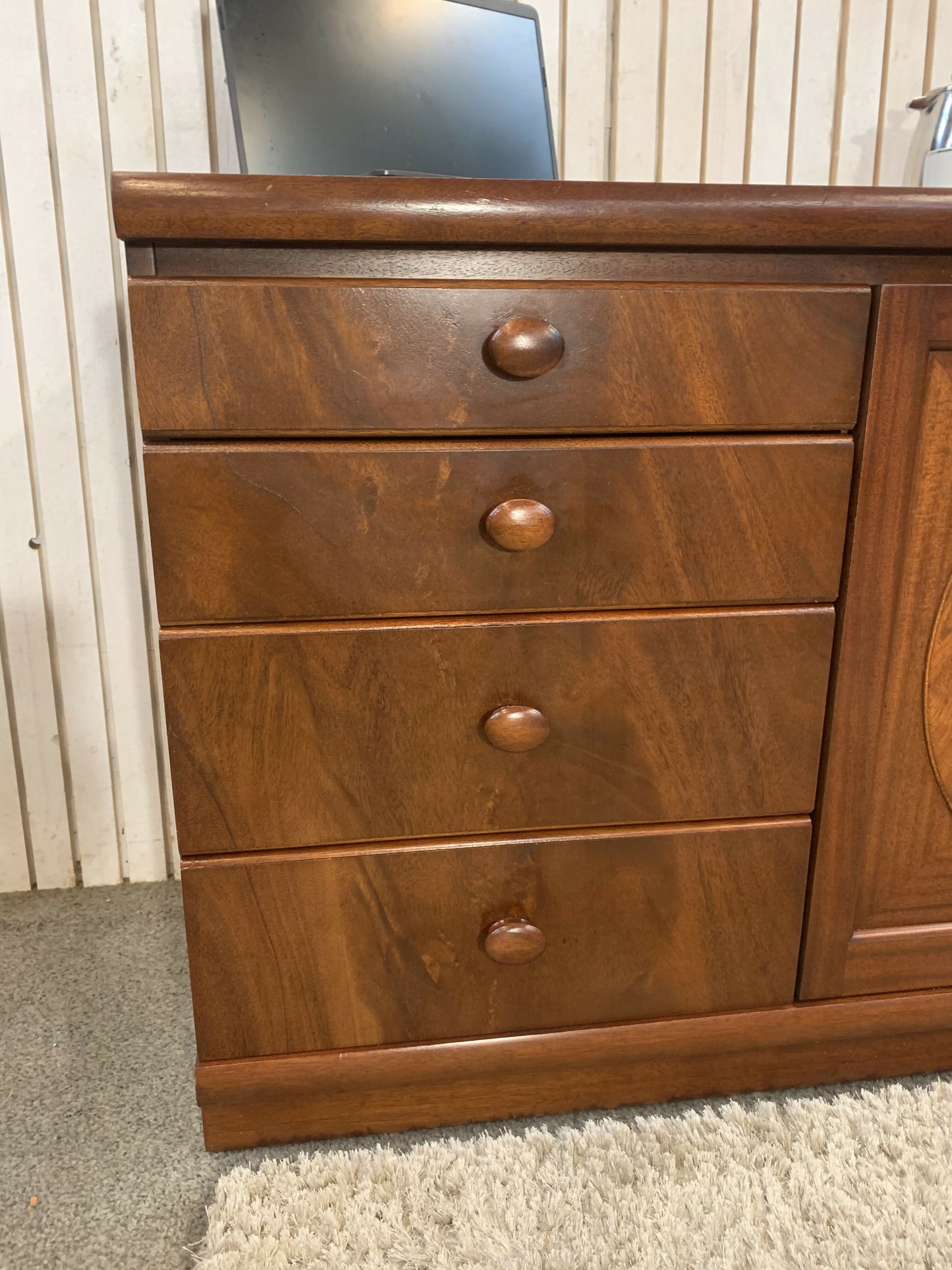 Nathan Furniture Vintage Sideboard Mid Century Wooden Cabinet Drawers Cupboard