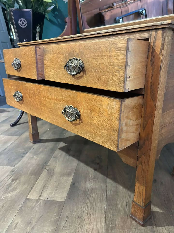 Art Nouveau Oak Dressing Tablex