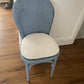 Wedgwood blue accent chair with matching fabric