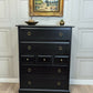 Stag minstrel white tallboy 7 drawer chest of drawers, professionally sprayed black