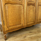 Wardrobe Vintage French Louis Oak Triple Door Carved Armoire Cabinet LOT 6535