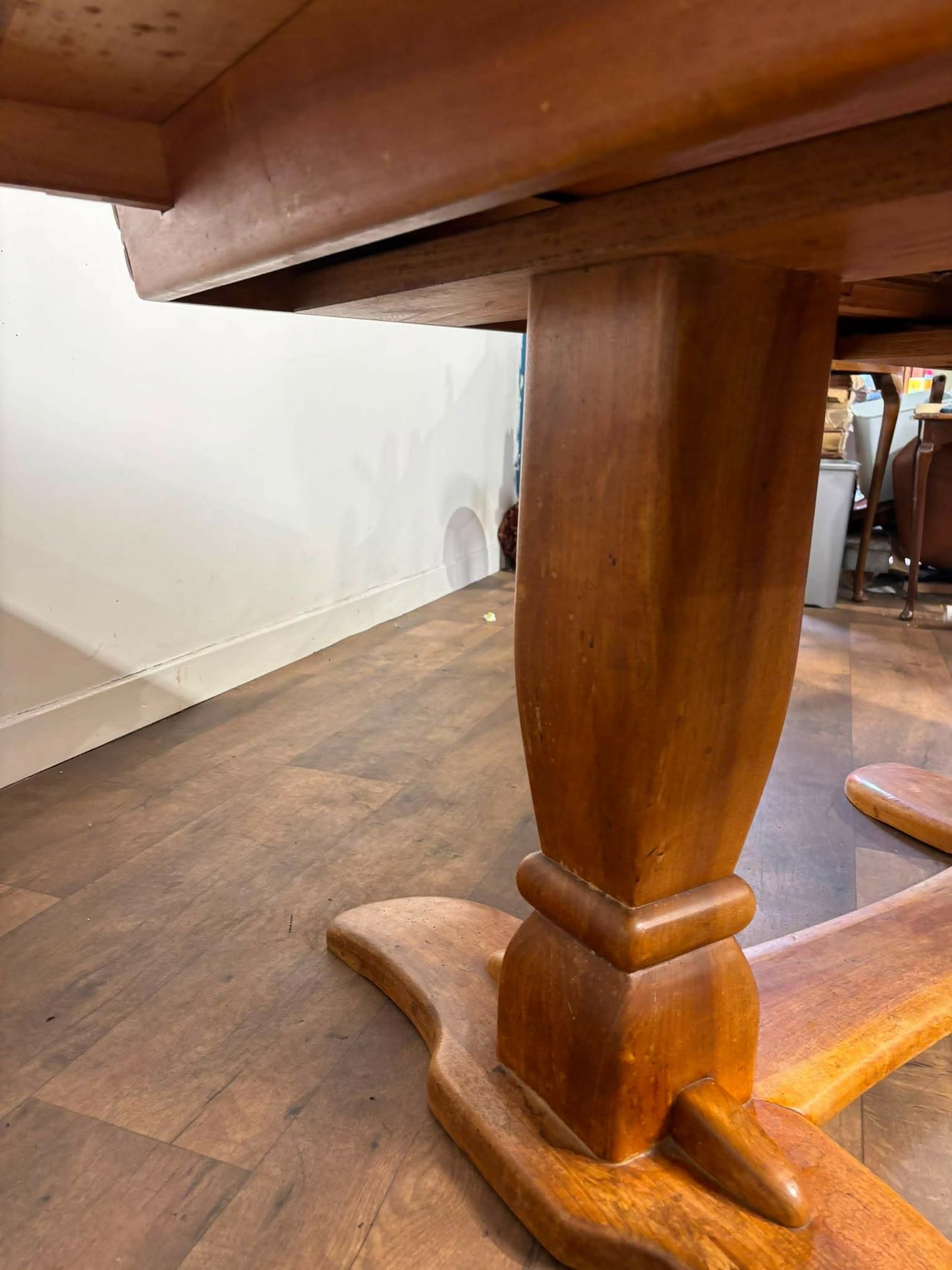 Cherry Wood Refectory Style Extending Table with Concealed Leaves