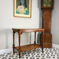 Edwardian Mahogany Card Game Table Baize Top on Porcelain Castors