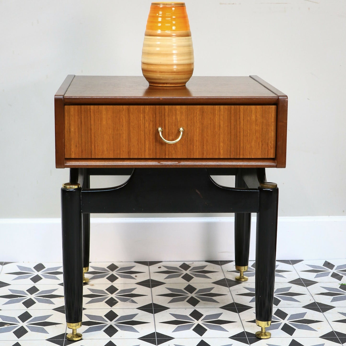 G Plan Bedside Cabinet Librenza Tola and Black Mid Century