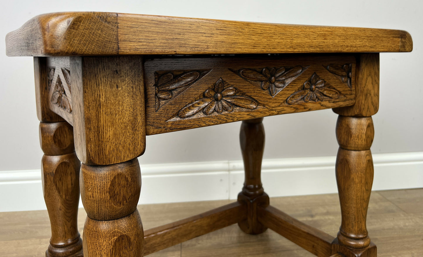 Pair of Bedside Tables Vintage French Oak Nightstands Carved Cabinets LOT 6212