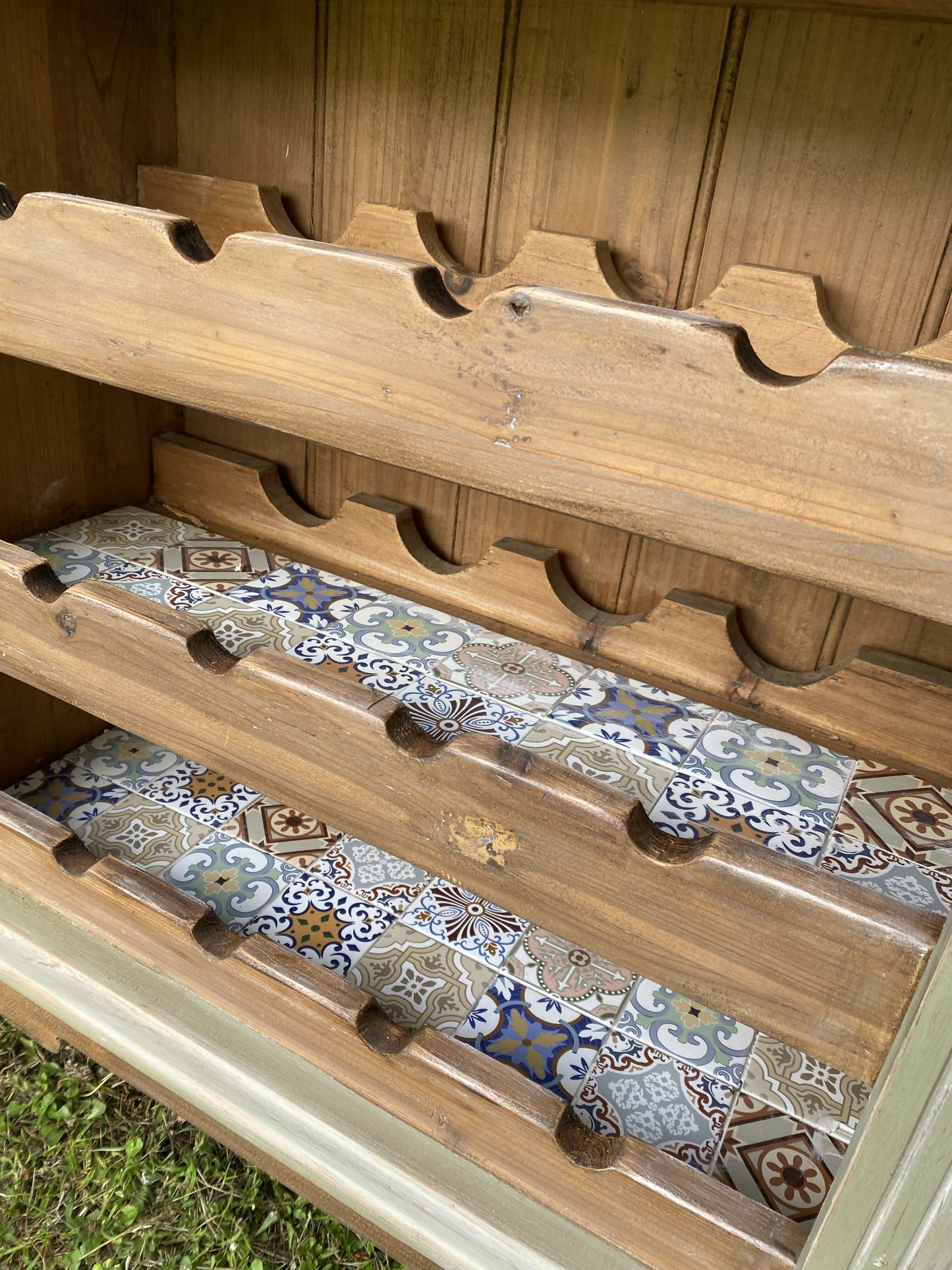 Solid pine wine rack