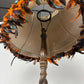 Vintage Barley Twist Standard Lamp with Handmade Feather Shade