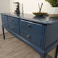 Vintage Navy Six Drawer Stag Sideboard
