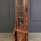 Large Marquetry Inlaid Walnut Bombe Shaped Vintage Cabinet