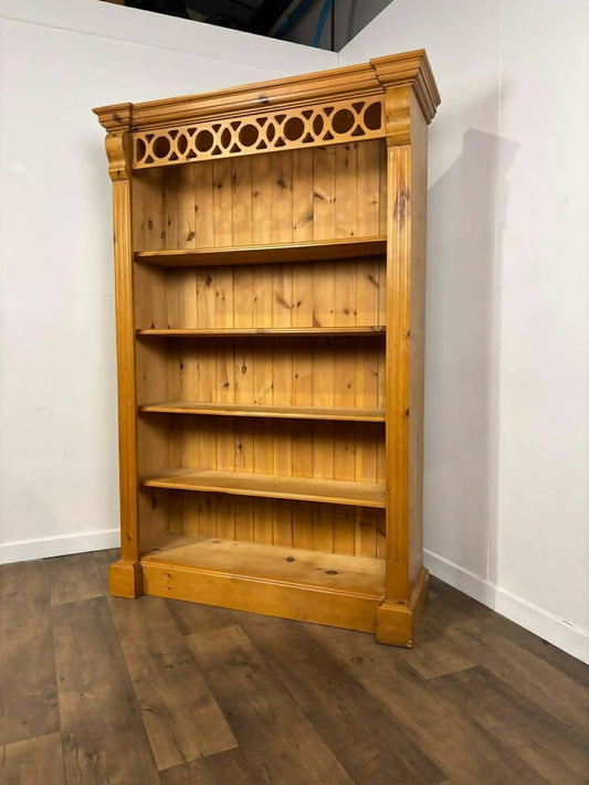 Contemporary Style Large Pine Open Bookcase