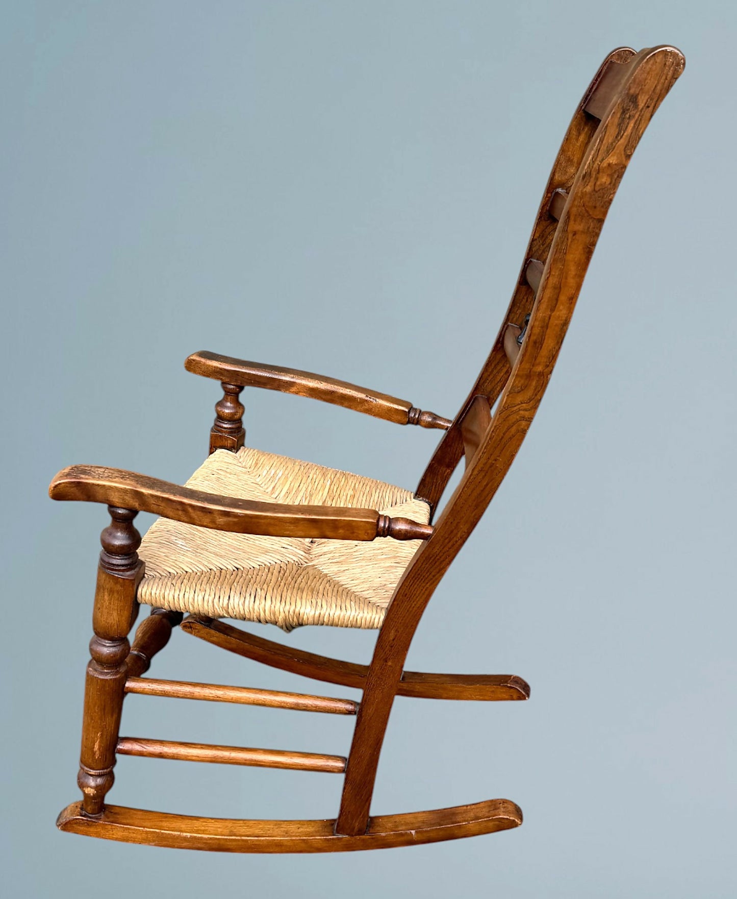 Antique 19th Century Rush Seat Rocking Chair