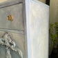 Vintage Tallboy Hand Painted Blue and White