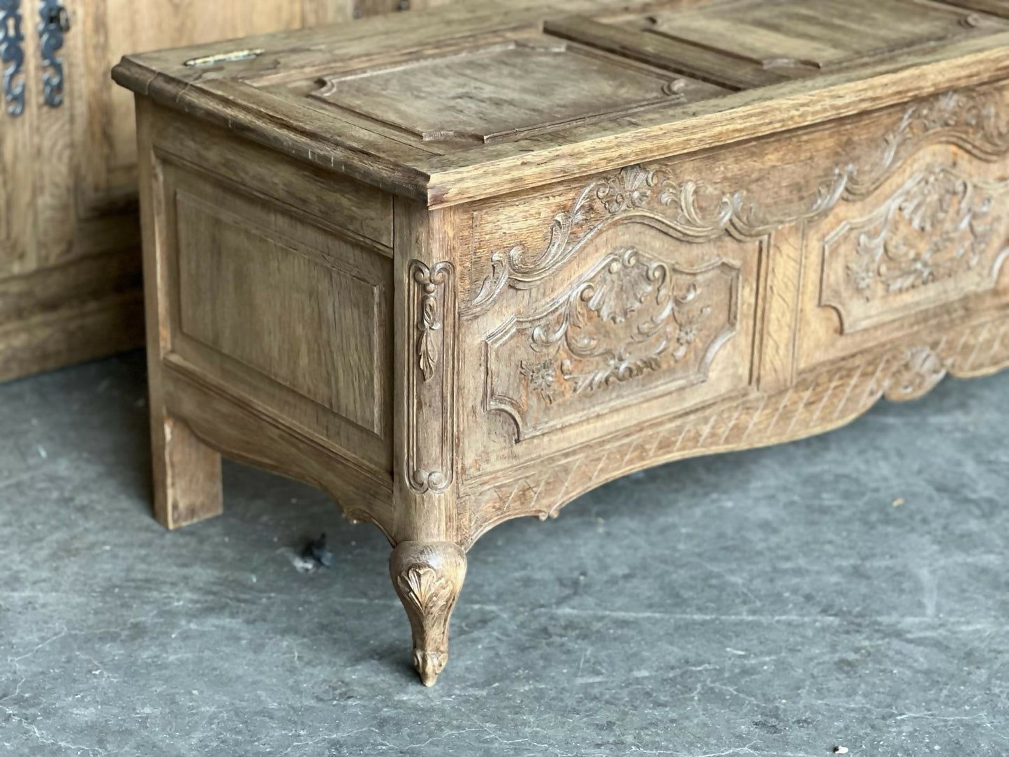 Pretty French Oak Coffer, 1800s